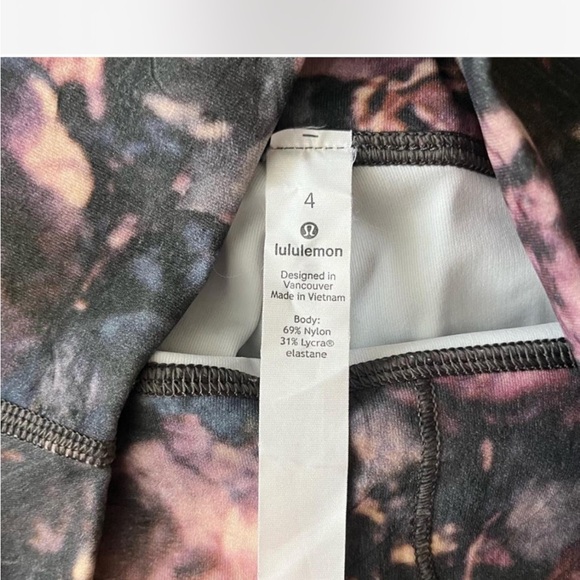Lululemon Athletica Wunder Under Floral Patterned Leggings Size 4 - Picture 9 of 9